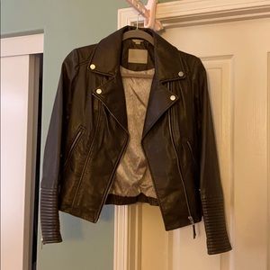 Dark brown leather jacket